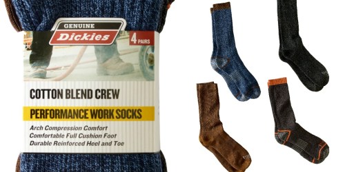 Walmart: Dickies Crew Socks 4-Pack ONLY $4.88 (Just $1.22 Per Pair)