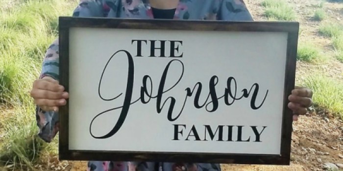 Farmhouse Inspired Personalized Birch Wood Sign Only $29.98 Shipped