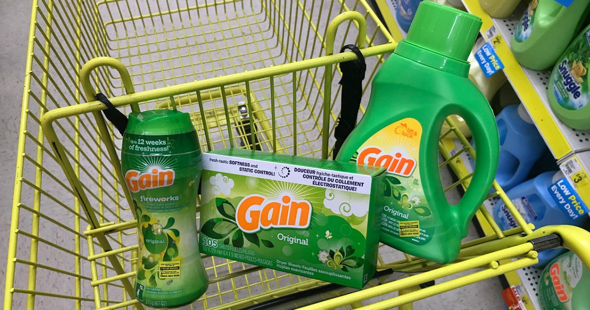 store cart full of gain products