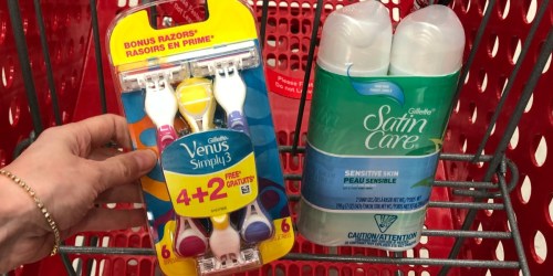 FREE Gillette Venus Razors 6-Pack AND Satin Care Shave Gel Twin Pack After Target Gift Card