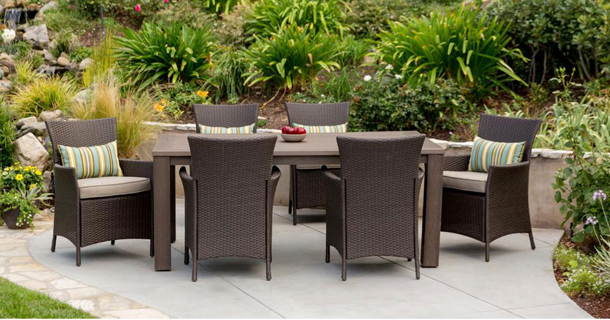 Hampton bay 7 piece store wicker patio set