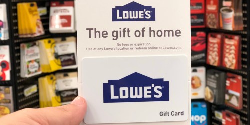 $100 Lowe’s Gift Card Only $90 Shipped & More Discounted Gift Card Deals