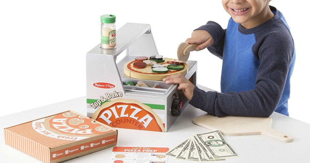 melissa & doug wooden pizza set