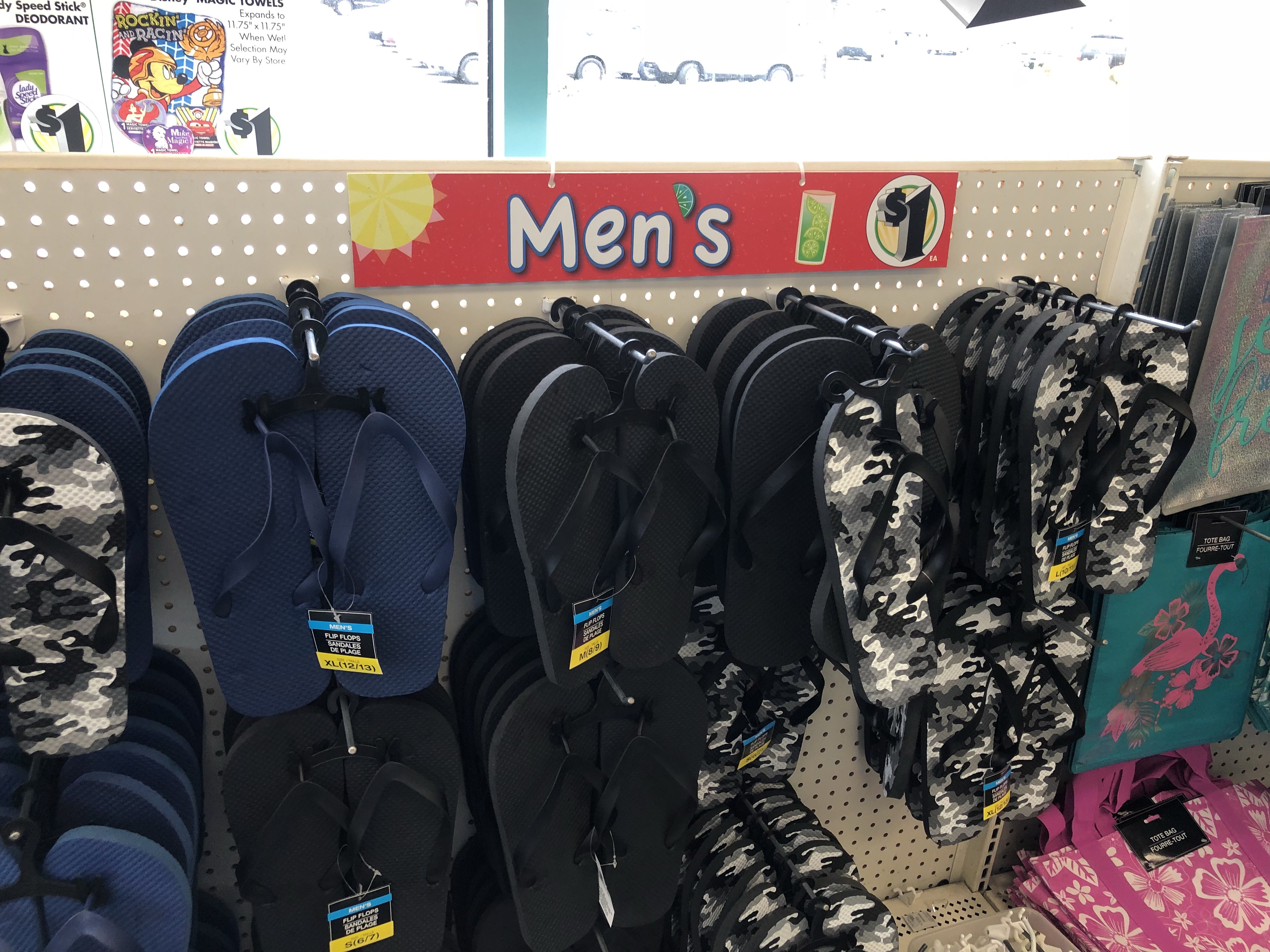 flip flops at dollar tree