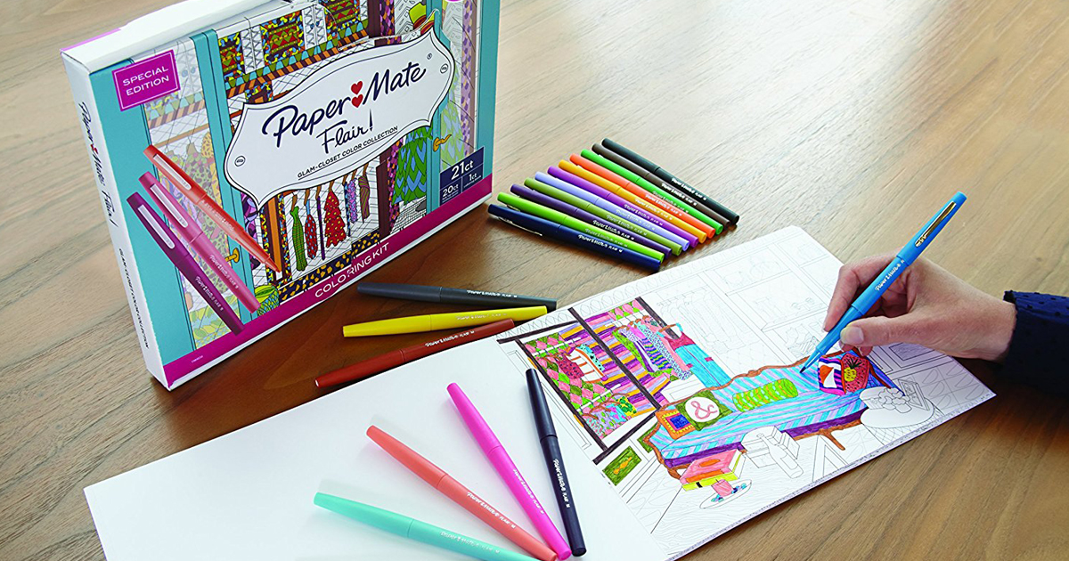 Paper Mate Flair Adult Coloring Kit Only 7 (Regularly 17+) • Hip2Save