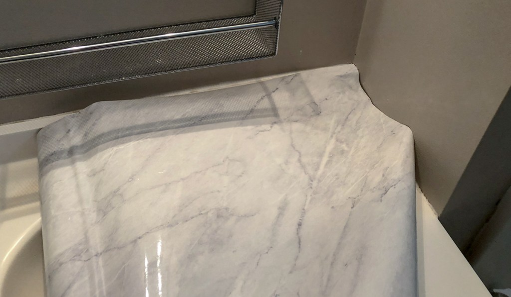 marble counter top DIY - start in corner of counter