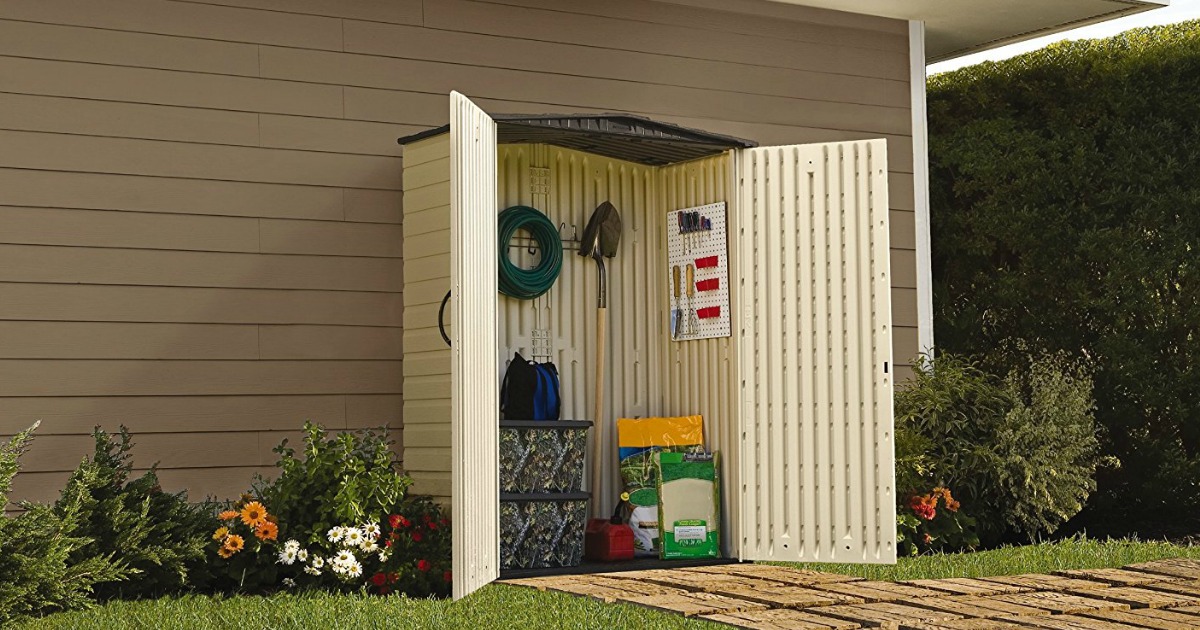 homedepot.com: rubbermaid outdoor resin storage shed just