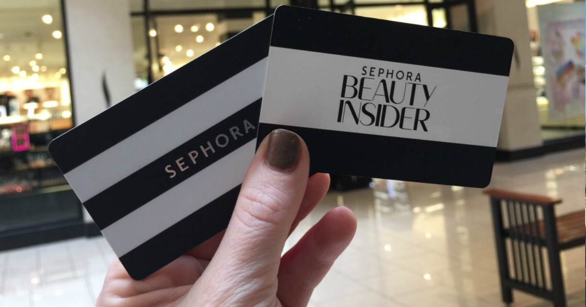 Sephora Gift Card and Beauty Insider card in hand
