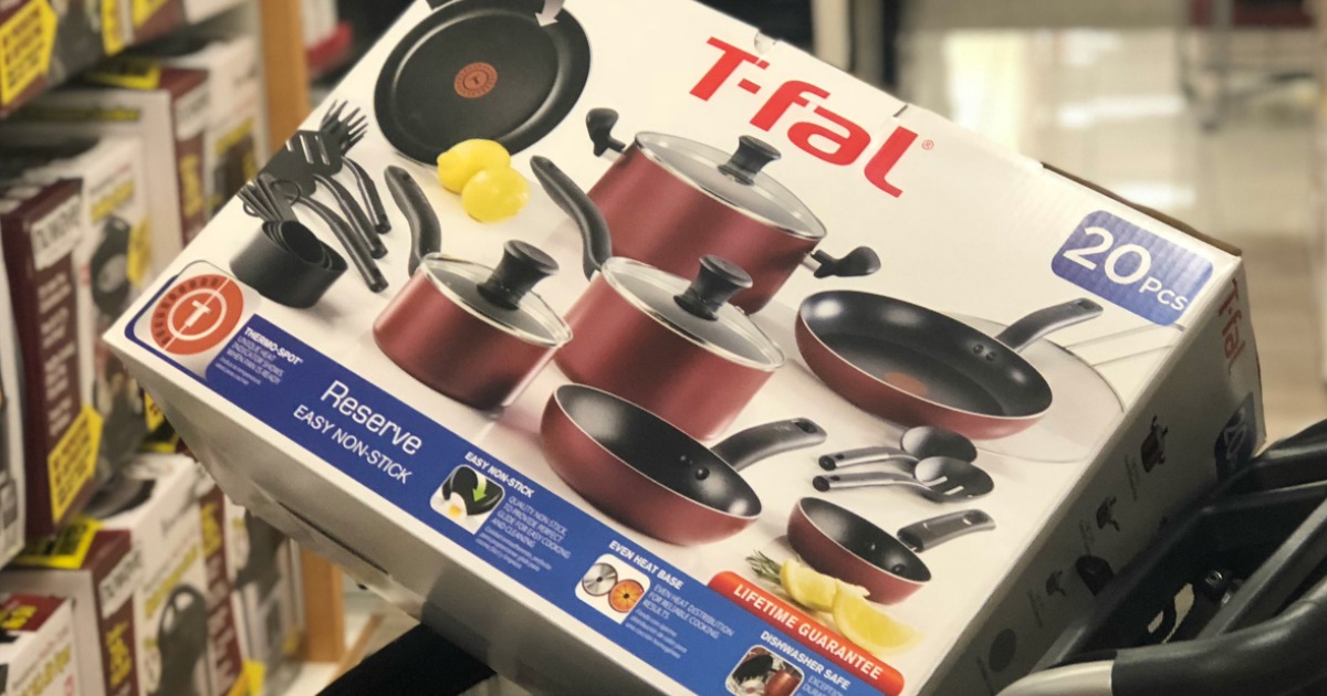 T-Fal 20-Piece Nonstick Cookware Set Just $43.74 (Regularly $140