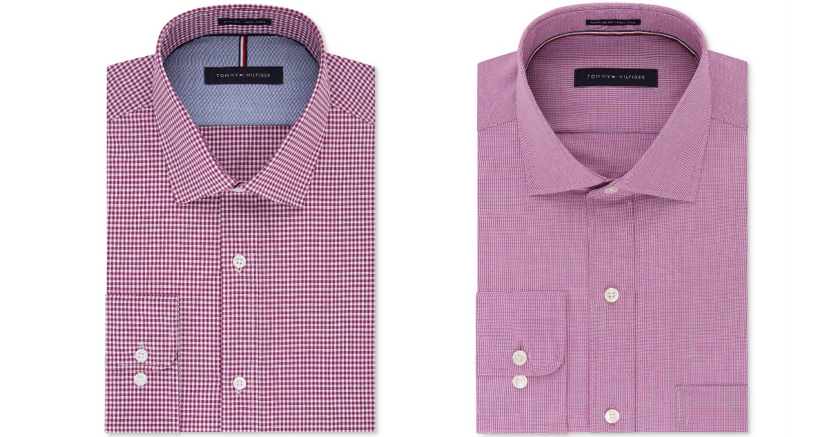 Color Tommy Hilfiger Men's Dress Shirt Purple 