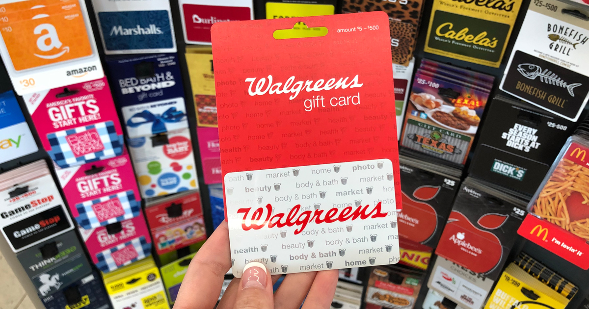 walgreens gift card in hand in store
