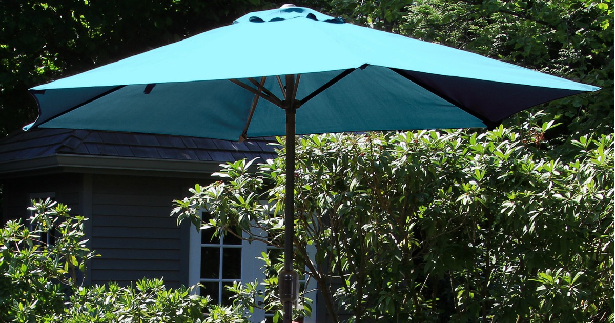 9' Aluminum Patio Umbrella w/ Auto Crank ONLY 21.99 on
