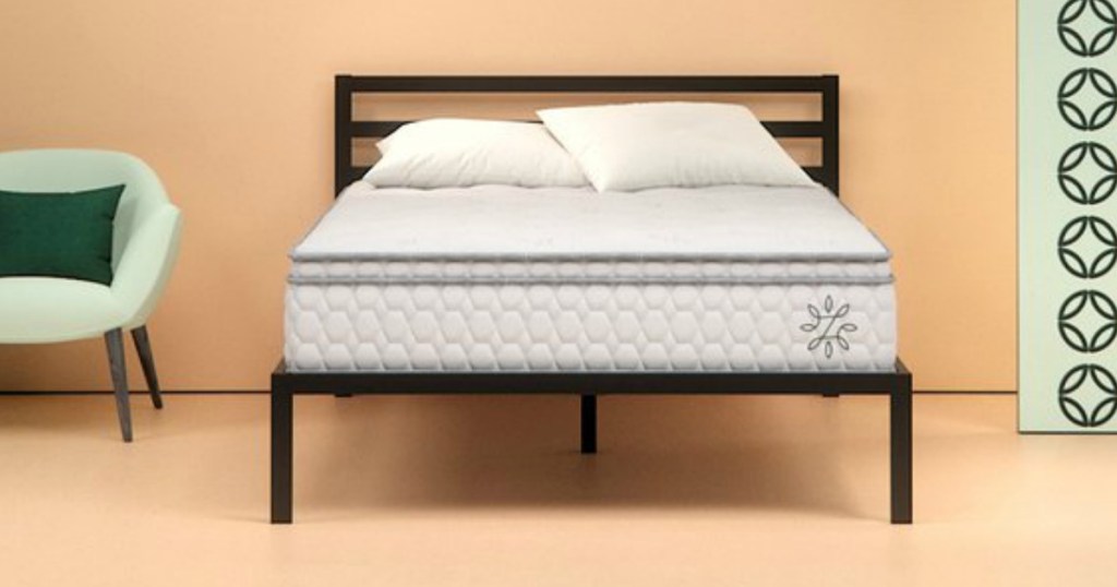 zinus cooling euro top pocketed icoil spring mattress
