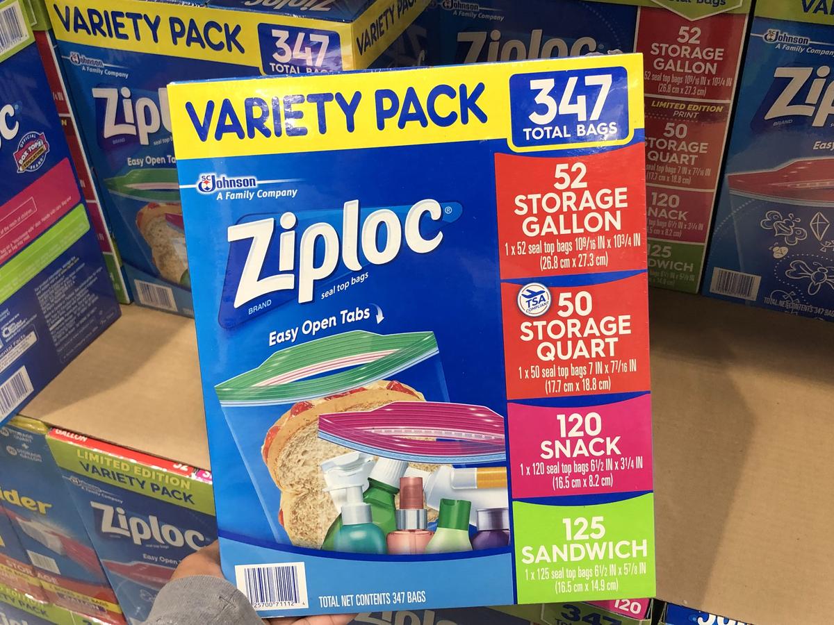  Ziploc Gallon, Quart, Sandwich, and Snack Storage Bags - Variety  pack - 347 Total : Health & Household