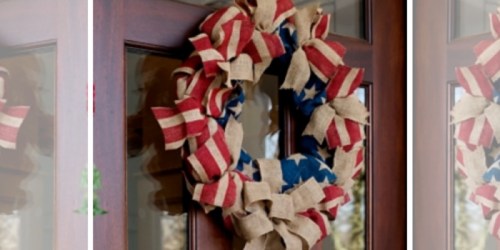 Kirkland’s American Flag Burlap Wreath Just $19 (Regularly $35)