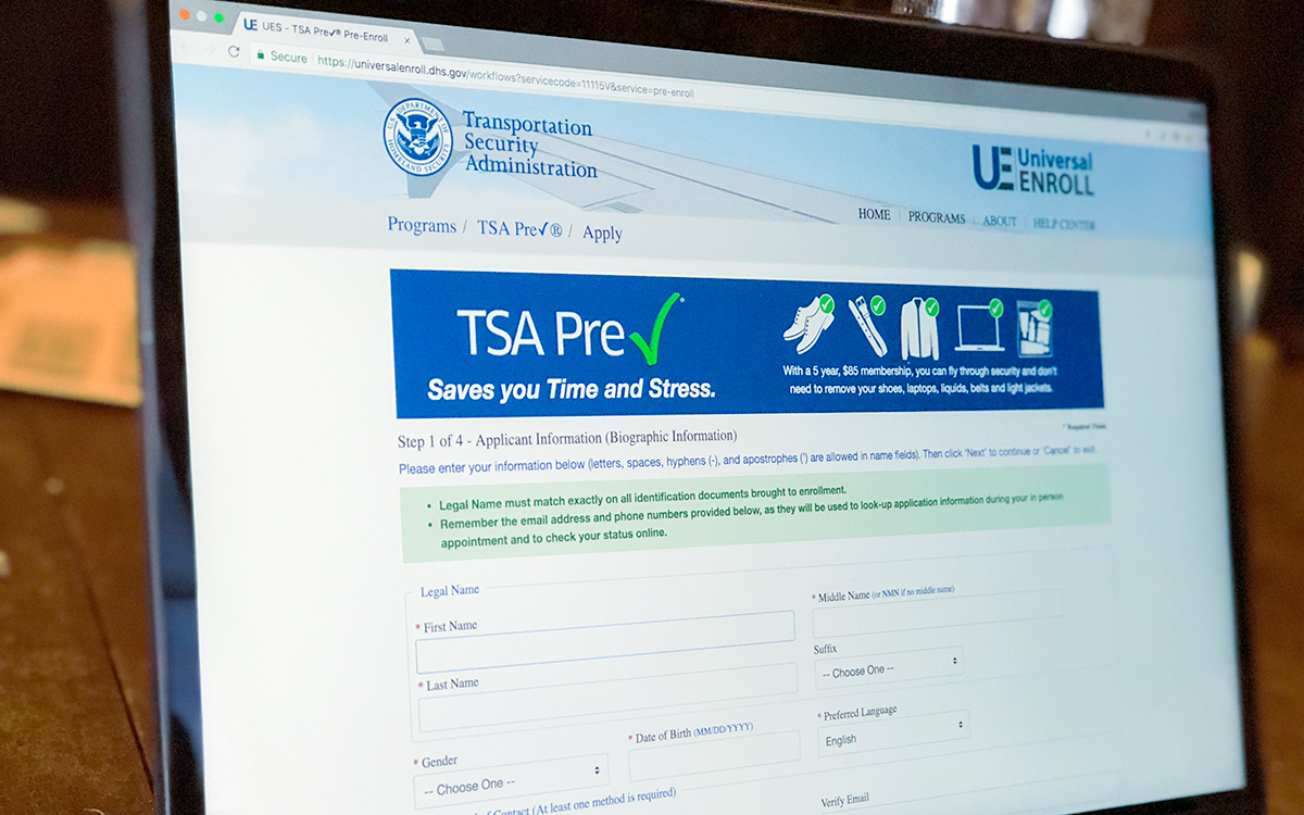 Sign up for the TSA PreCheck with an easy online application.