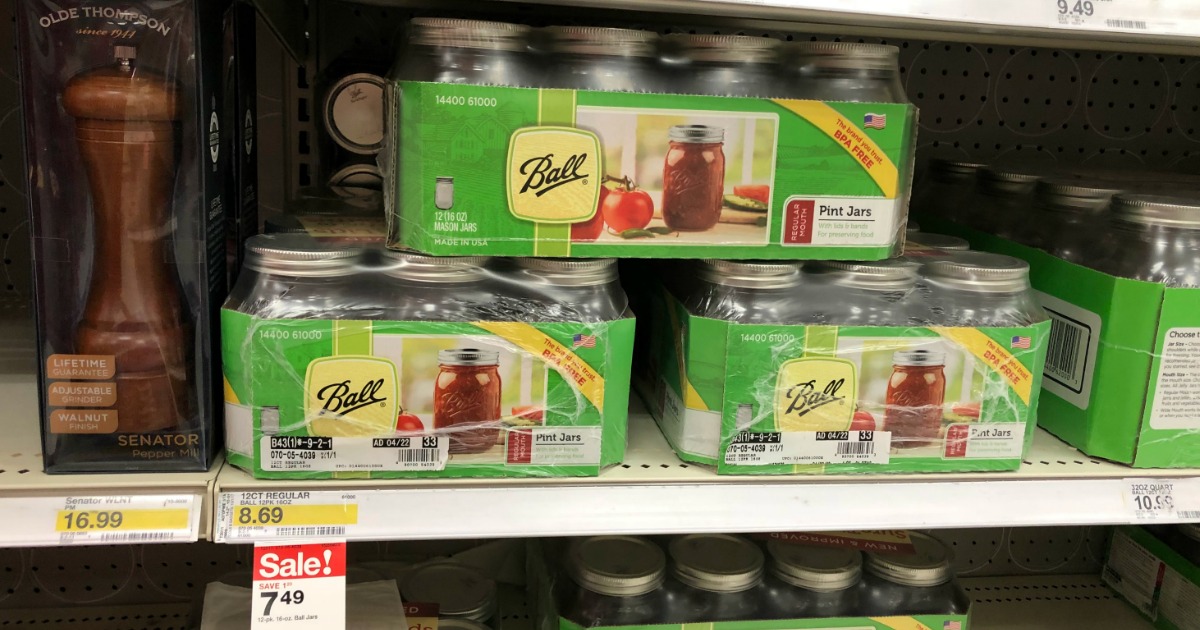 Ball Pint Jars 12-Pack ONLY $2.49 After Cash Back at Target (Regularly $9)