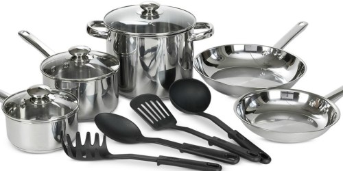 Bella 12-Piece Stainless Steel Cookware Set Just $29.96 (Regularly $120) on Macys.com
