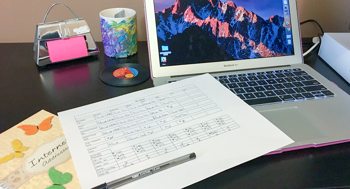 stay organized when life gets crazy — bill paying spreadsheet