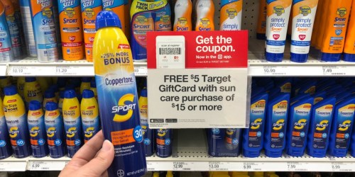 $4/2 Coppertone Coupon = 2 Sunscreens, Lip Balm & Movie Ticket $4.95 After Target Gift Card
