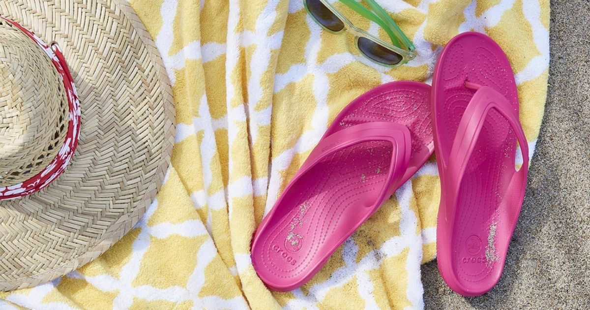 Croc flip flops outlet sale