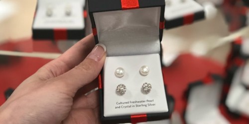 JCPenney: Pearl AND Crystal Sterling Silver Earrings Set ONLY $10 (Regularly $50) + More