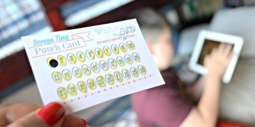 Free Printable Screen Time & Reading Punch Cards for Kids