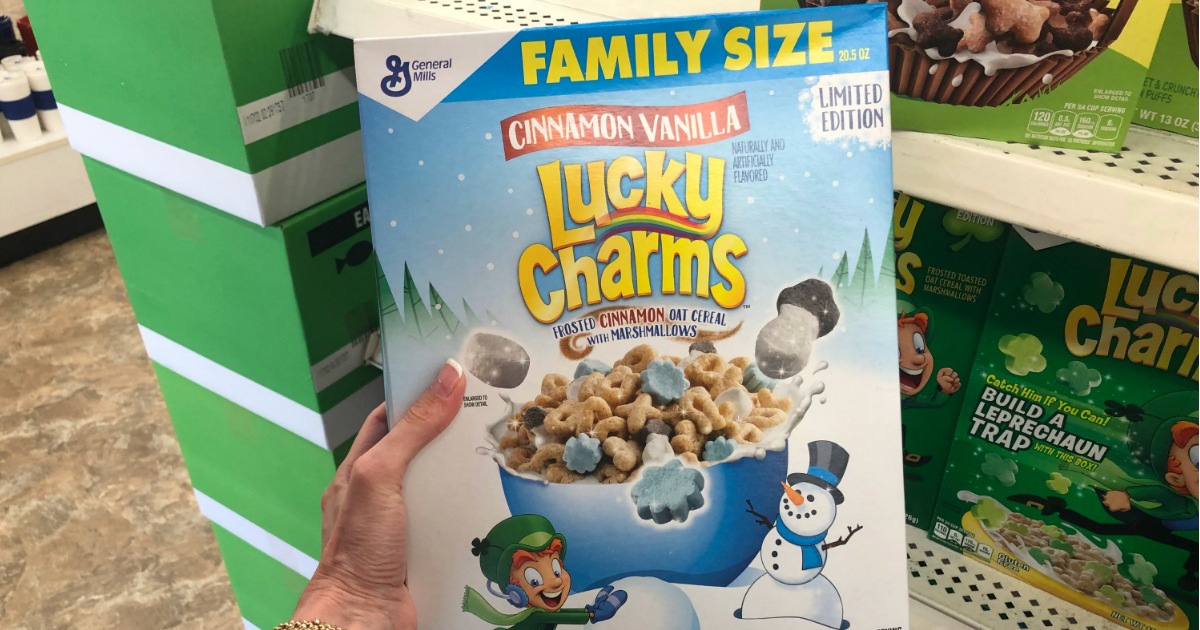 Winter-Edition Breakfast Cereals : lucky charms cereal