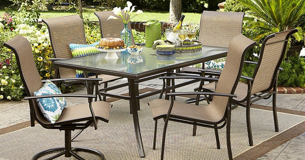 Sears Com Garden Oasis Harrison 7 Piece Dining Set Only 269 99 Regularly 600 Hip2save - Sears Patio Furniture Garden Oasis