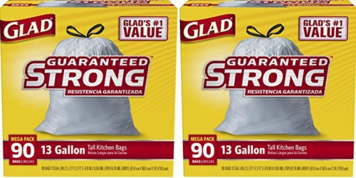 Glad Tall Kitchen Drawstring 13-Gallon Trash Bags 90 Count Only $9.99
