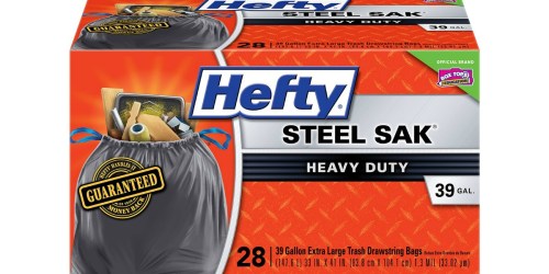 Lowe’s: Hefty Steel Sak 39-Gallon Heavy Duty Trash Bags 28-Count Box ONLY $7.79