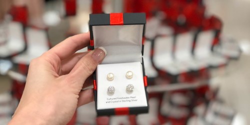 Cultured Pearl & Crystal Sterling Silver Earring Set Only $10 at JCPenney (Regularly $50) + More