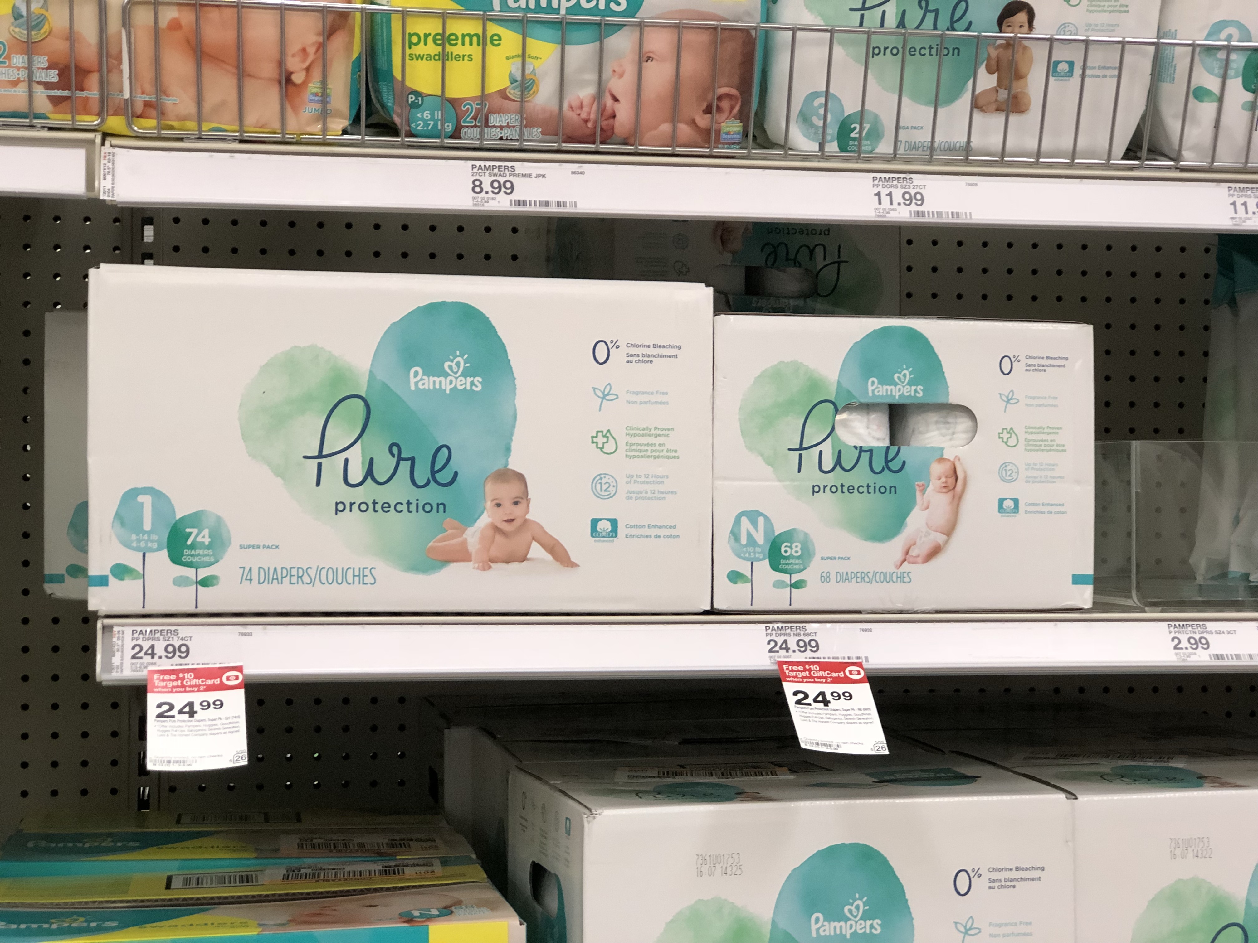 pampers pure diapers target