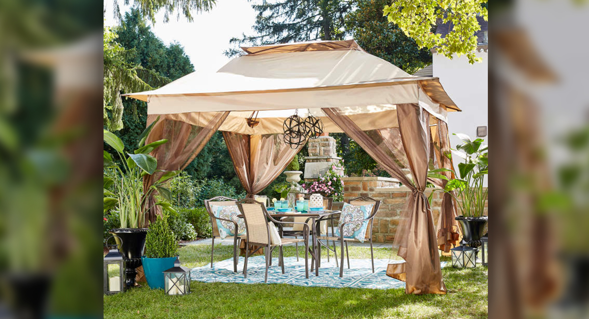Big Lot budget patio finds — pop up canopy with netting