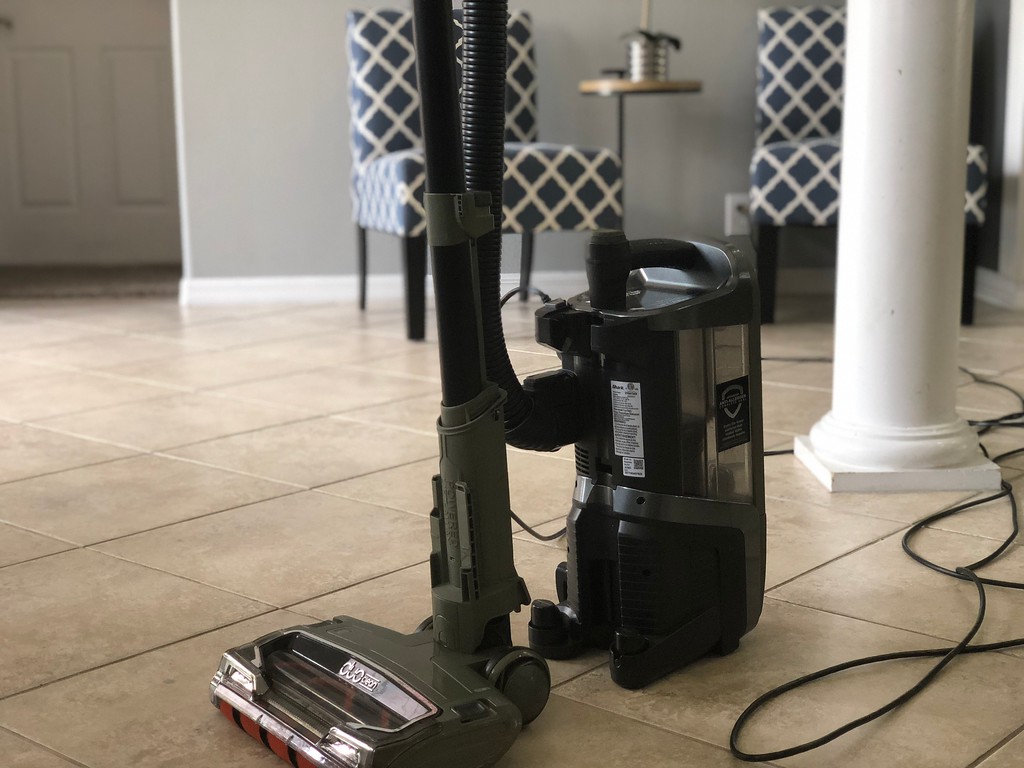 Shark APEX DuoClean vacuum review – upright with tank on the floor 