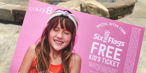 FREE Six Flags Kids Ticket from Crazy 8 (No Purchase Needed)