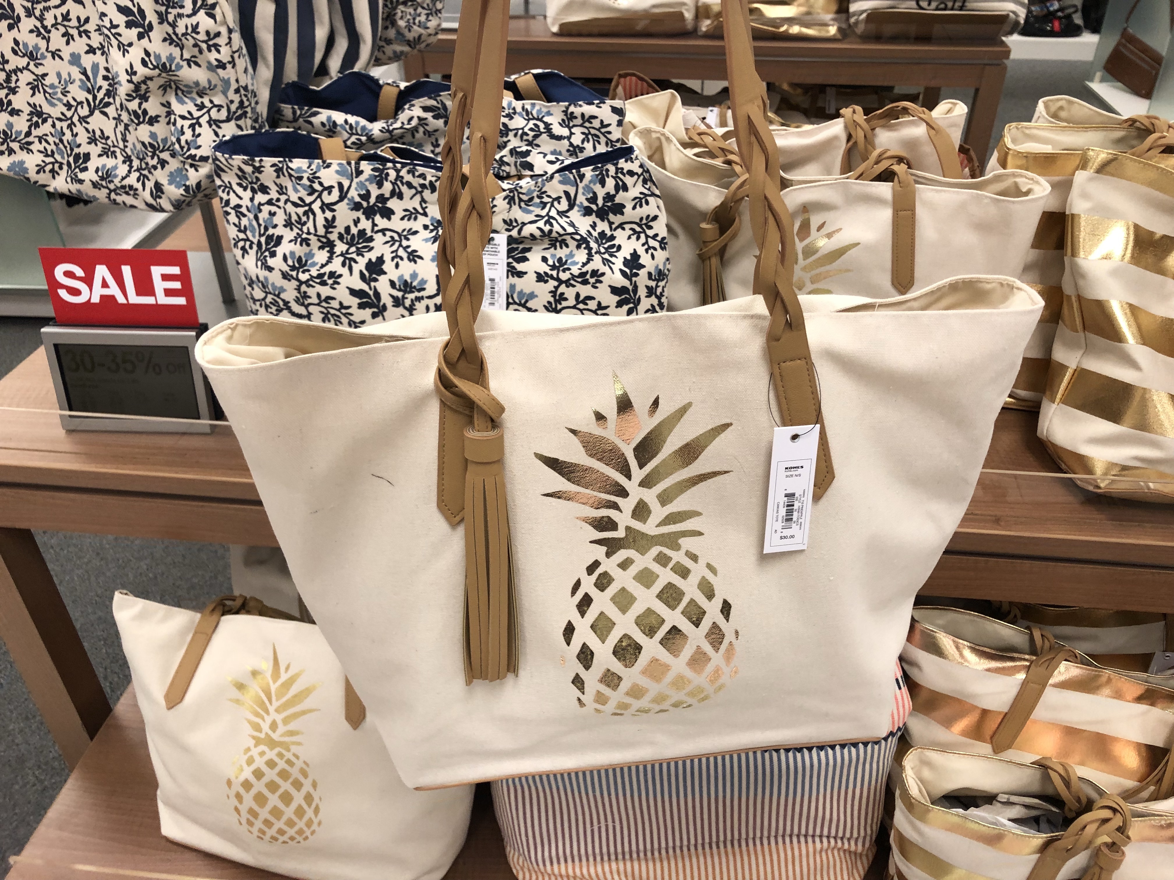 kohls canvas tote bags