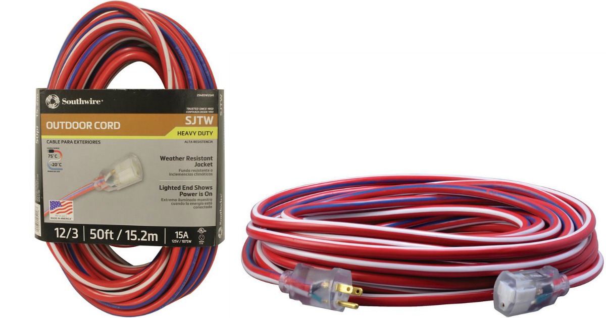 Home Depot Southwire 50 ft. HeavyDuty Outdoor Extension Cord Just 22