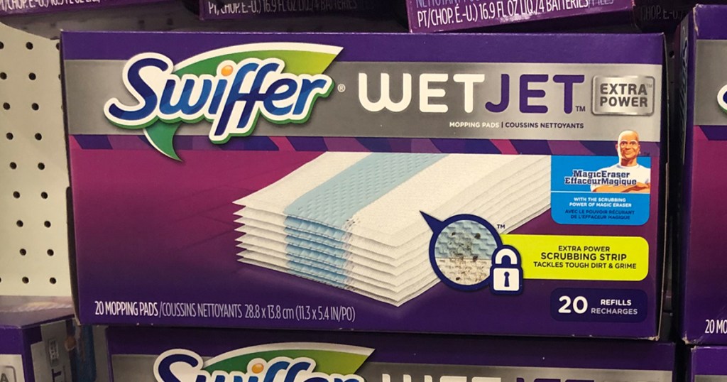 swiffer wetjet pads on store shelf