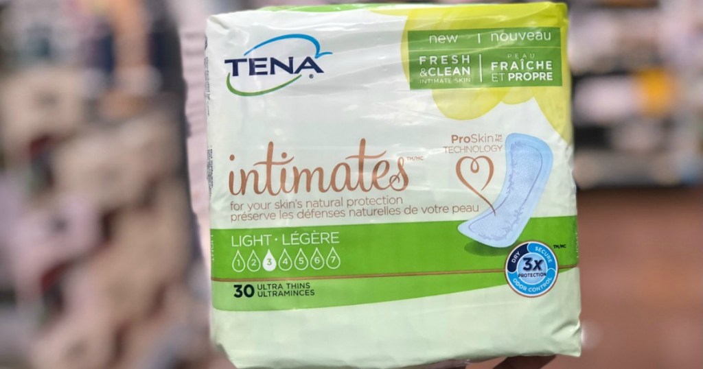 package of Tena intimates pads