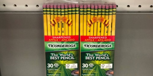 Ticonderoga 30-Count Pre-Sharpened Pencils ONLY $3.89