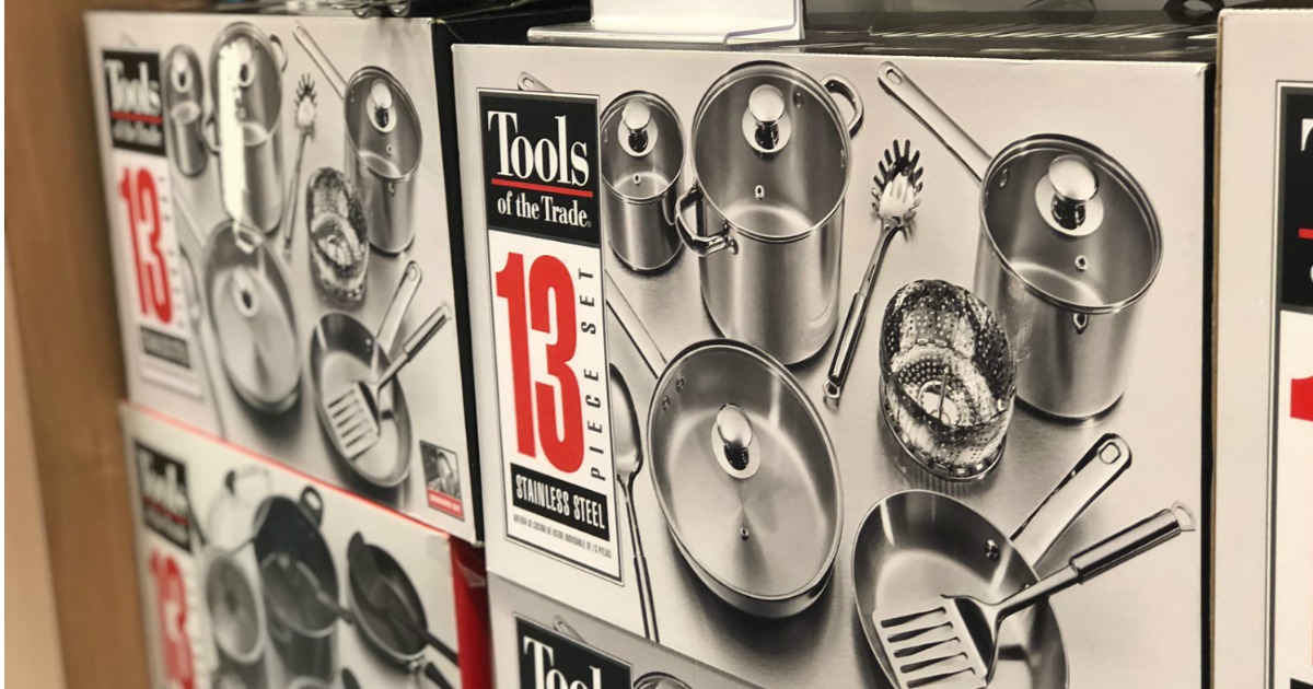 Macy's Tools of the Trade Stainless Steel 13Piece Cookware Set Only