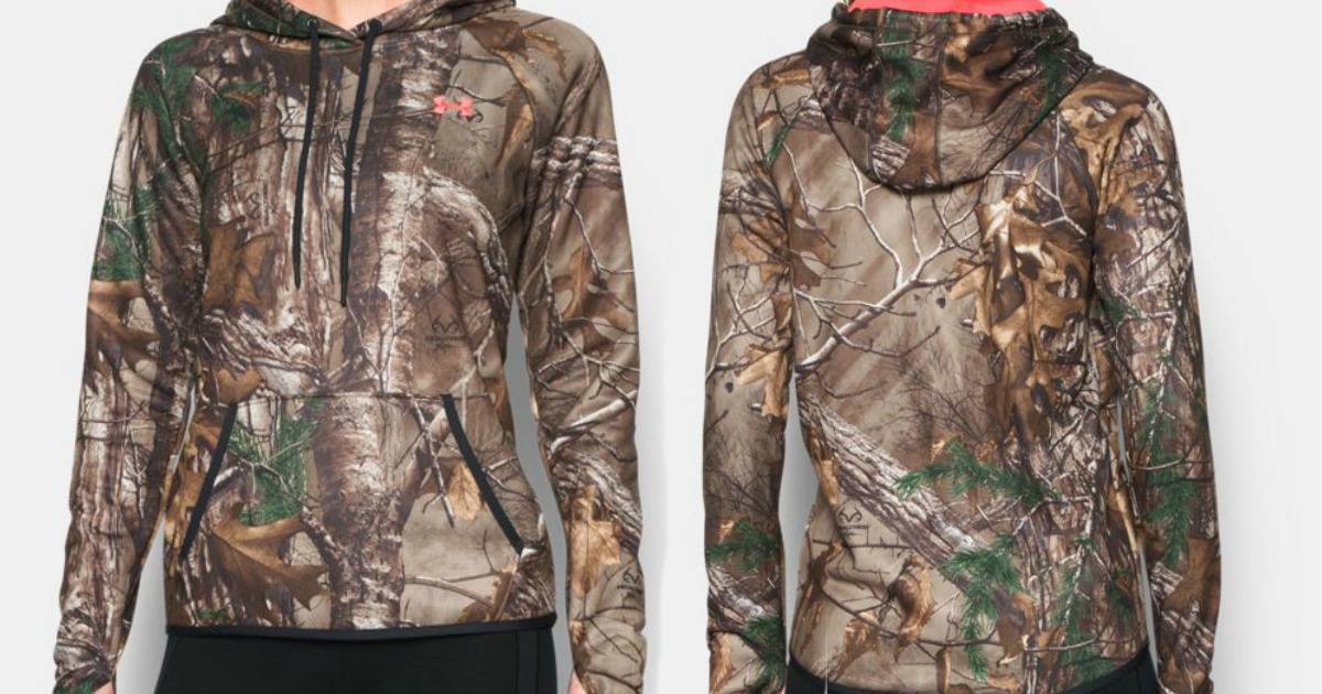 womens under armour pink camo hoodie
