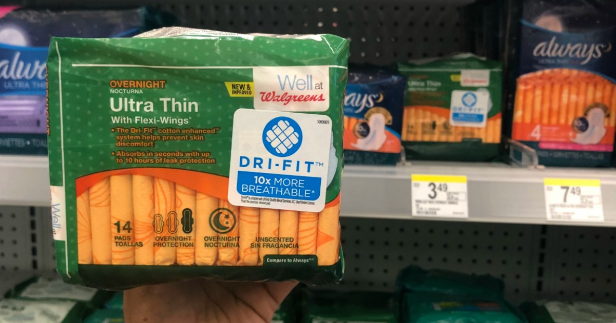 Over 50 Off Well at Walgreens Maxi Pads