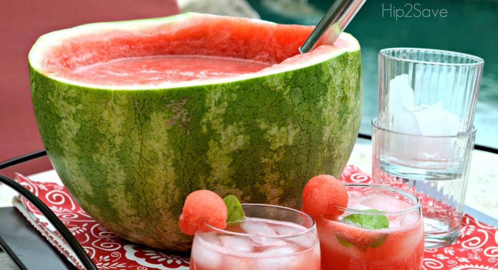 graduation party tips - watermelon punch bowl
