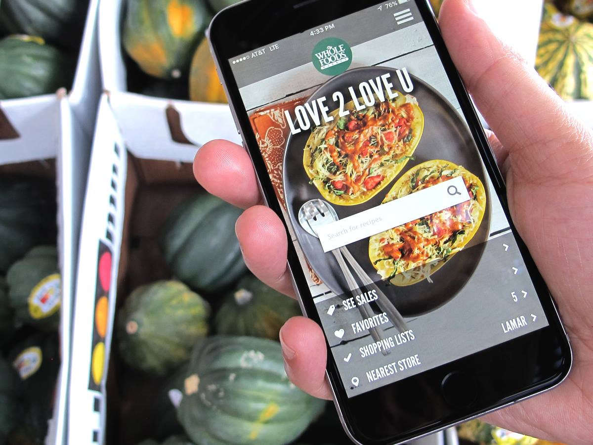 Amazon Prime members can save on yellow tag items at Whole Foods using the app.