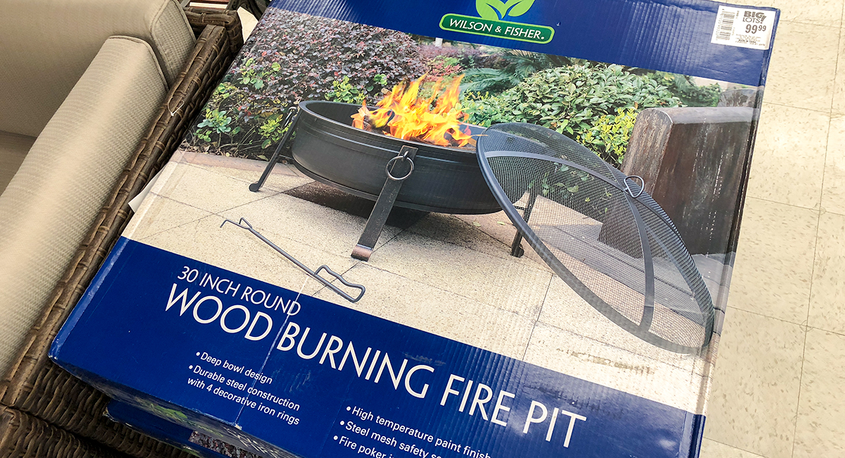 budget patio finds — wood burning fire pit