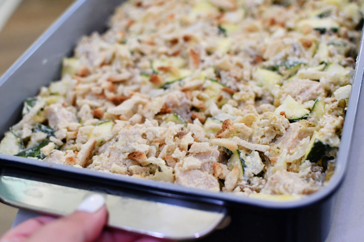 Bake A Chicken Zucchini Casserole To Utilize Summer Veggies!