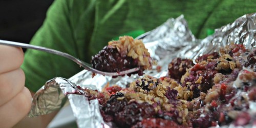 These Berry Crisp Foil Packets are Great for Grilling and Camping