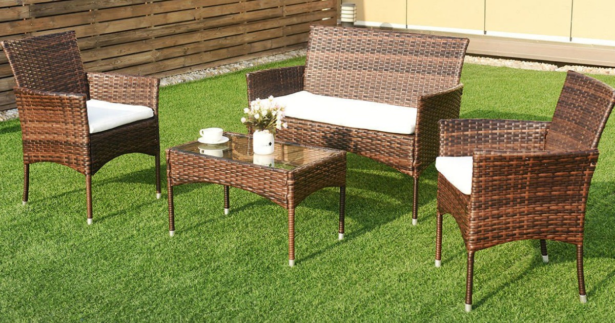 Costway 4-Piece Wicker Patio Set Only $129.99 Shipped • Hip2Save